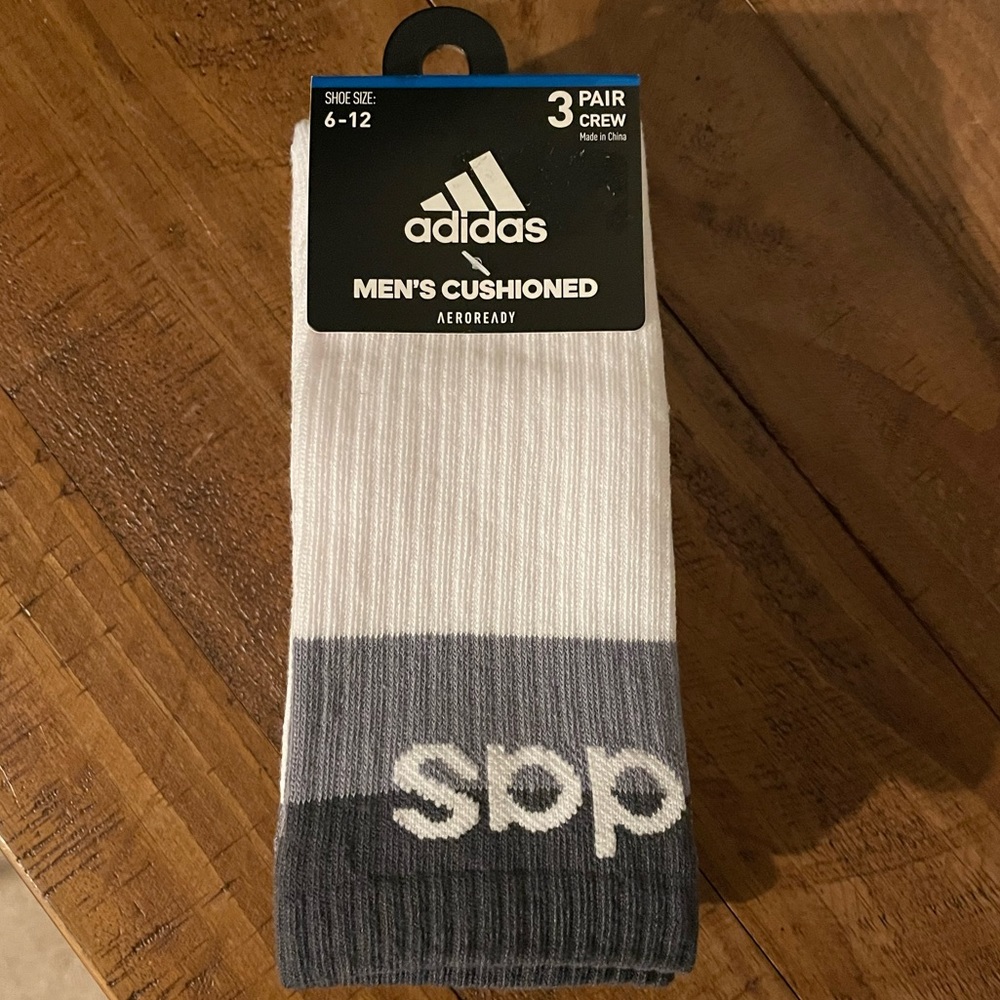 3 Pair Mens Adidas Crew Socks NWT